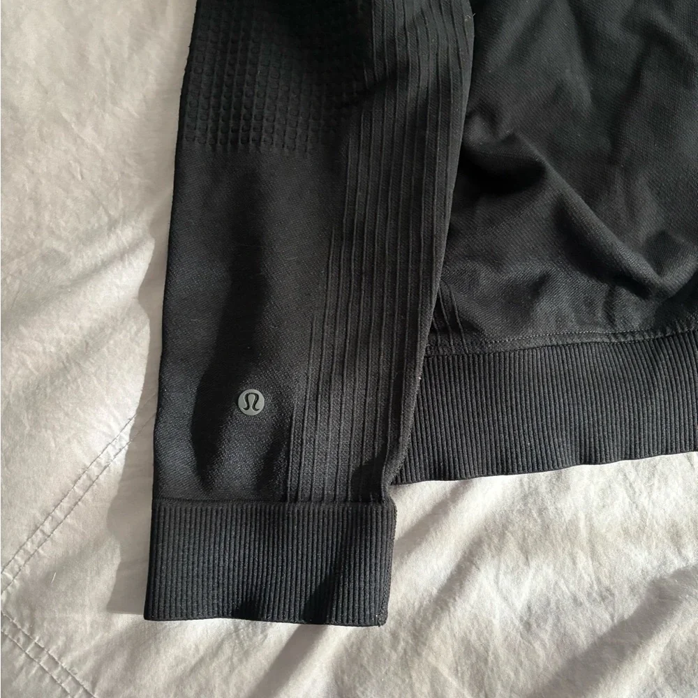 Men's Black Quarter-Zip Sweater - Picture 3 of 4